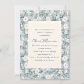 Dusty Blue Floral Modern Spring Bridal Shower Kaart (Voorkant)
