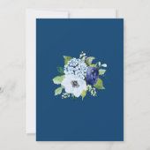 Dusty Blue Floral Modern Waterverf Wedding Kaart (Achterkant)