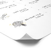 Dusty Blue Floral Modern Wedding Itinerary Program Poster (Hoek)