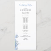 Dusty Blue Floral Modern Wedding Program Card (Achterkant)