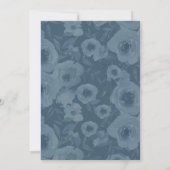 Dusty Blue Floral Moederdag Brunch Invitation Kaart (Achterkant)