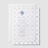 Dusty Blue Floral Monogrammed Floral Wedding Vellum Uitnodigingen (Offset (Uitnodiging))