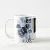 dusty blue floral music mok koffie (Links)