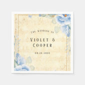Dusty Blue Floral  Music Wedding Servet (Voorkant)