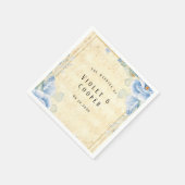 Dusty Blue Floral  Music Wedding Servet (Hoek)