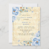 Dusty Blue Floral  Musical Couples Kaart (Voorkant)