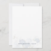 Dusty Blue Floral Navy Script Wedding Kaart (Achterkant)