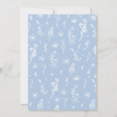 Dusty Blue Floral Over of Onder Vrijgezellenfeest  Kaart (Achterkant)