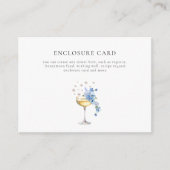 Dusty Blue Floral Pearls & Prosecco Vrijgezellenfe Informatiekaartje (Voorkant)
