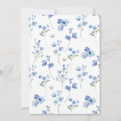 Dusty Blue Floral Pearls & Prosecco Vrijgezellenfe Kaart (Achterkant)