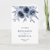 Dusty Blue Floral Photo Collage QR Code Wedding (Voorkant)