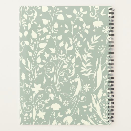 Dusty Blue Floral  Planner (Achterkant)
