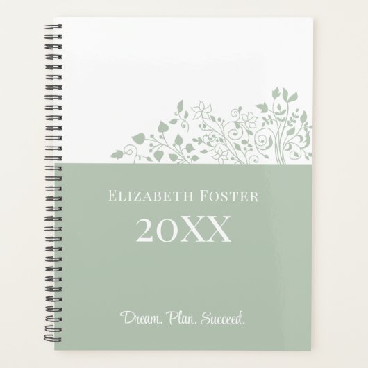 Dusty Blue Floral Planner (Voorkant)