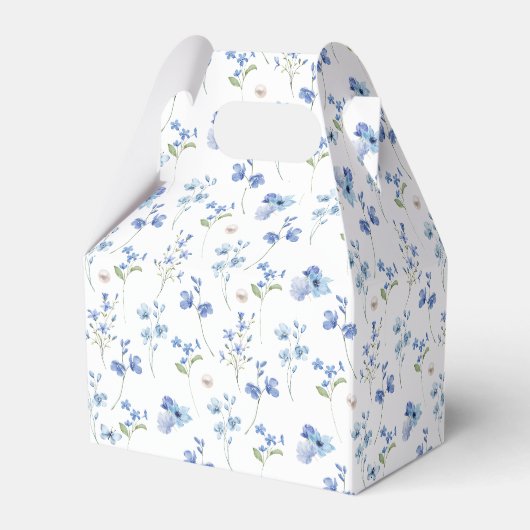 Dusty Blue Floral Prosecco Vrijgezellenfeest Dank  Bedankdoosjes (Achterkant)