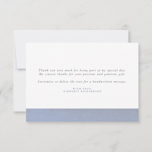 Dusty Blue Floral Pumpkins Small Hartelijk dank Bedankkaart (Achterkant)