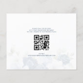Dusty Blue Floral QR Code Bruiloft Save the Date (Achterkant)