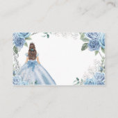 Dusty Blue Floral Quinceañera Detail Kaart (Achterkant)