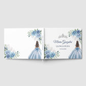 Dusty Blue Floral Quinceañera Gastenboek (Volledig)