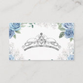 Dusty Blue Floral Quinceañera QR Gift Registry Informatiekaartje (Achterkant)