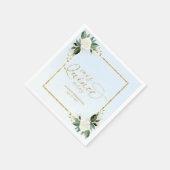 Dusty Blue Floral Quinceanera Servet (Hoek)