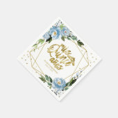 Dusty Blue Floral Quinceanera Servet (Hoek)