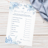 Dusty Blue Floral Raad de prijs Baby shower spel Flyer