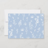 Dusty Blue Floral raden hoeveel kurken spel Kaart (Achterkant)