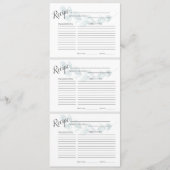 Dusty Blue Floral Recept Kaarten (Voorkant)