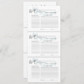 Dusty Blue Floral Recept Kaarten (Voorkant / Achterkant)