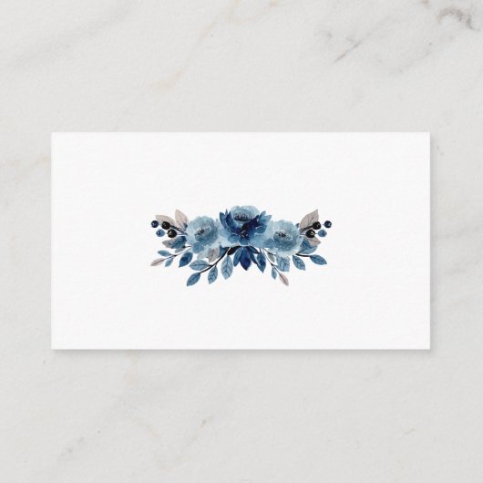 Dusty blue floral Registry Kaart (Achterkant)