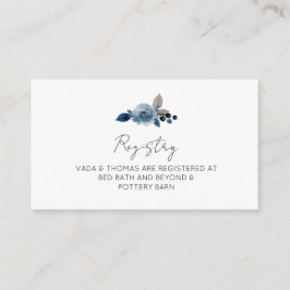 Dusty blue floral Registry Kaart
