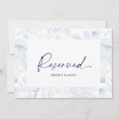 Dusty Blue Floral Reserved Seating Card  Kaart (Voorkant)