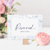 Dusty Blue Floral Reserved Seating Card  Kaart
