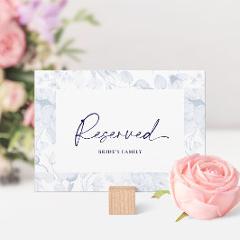 Dusty Blue Floral Reserved Seating Card  Kaart