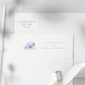 Dusty Blue Floral Retour Adreslabels