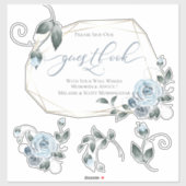 Dusty Blue Floral Roos DIY Guestbook Sticker (Vel)