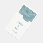 Dusty Blue Floral Roos Elegant  Cool Wedding Servet (Hoek)