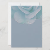 Dusty Blue Floral Roos Elegant Modern Wedding Kaart (Achterkant)