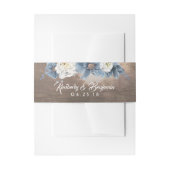 Dusty Blue Floral Rustic Wedding Uitnodigingen Wikkel (Voorkant Voorbeeld)