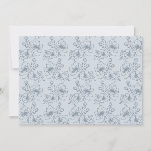 Dusty Blue Floral Save The Date (Achterkant)