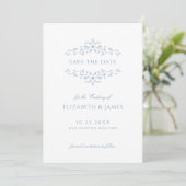 Dusty Blue  Floral Save The Date (Staand voorkant)