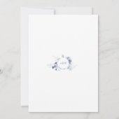 Dusty Blue Floral Save the Date Kaart (Achterkant)
