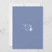 Dusty Blue Floral Save the Date Kaart (Achterkant)