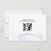 Dusty Blue Floral Save the Date QR Code (Achterkant)