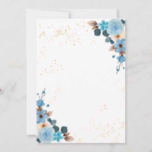 Dusty Blue Floral Save the Date Weddenation Kaart (Achterkant)