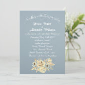 Dusty Blue Floral Script Elegant Boho Kaart (Staand voorkant)