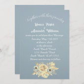 Dusty Blue Floral Script Elegant Boho Kaart (Voorkant / Achterkant)