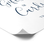 Dusty Blue Floral Script Gifts and Kaart Wedding Poster (Hoek)