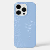 Dusty Blue Floral Script iPhone / iPad case (Achterkant)