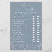 Dusty Blue Floral Script Vrijgezellenfeest (Voorkant)